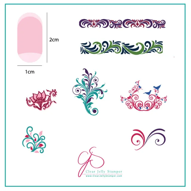 Clear Jelly Stamper Petit Swirls CjS-49 stampingplade lille