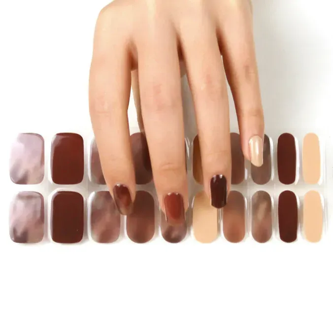 Clear Jelly Stamper Gel-ly Wraps 016 neglewraps marmor brun 20 stk
