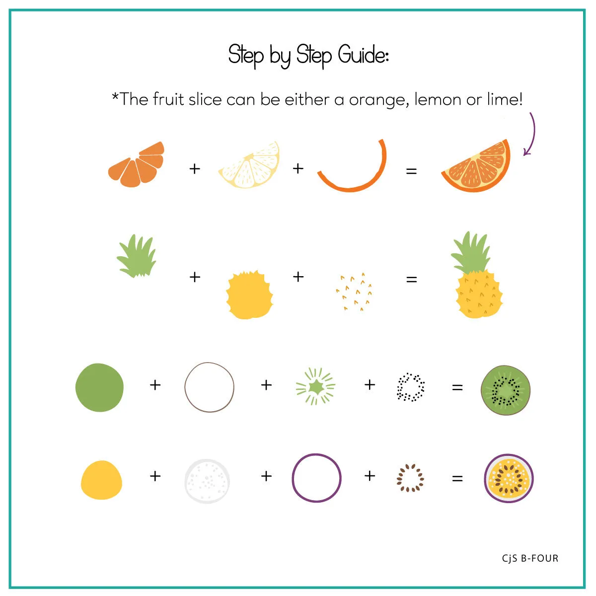 Clear Jelly Stamper Beginner CjS-B-FOUR stampingplade frugt 8x8