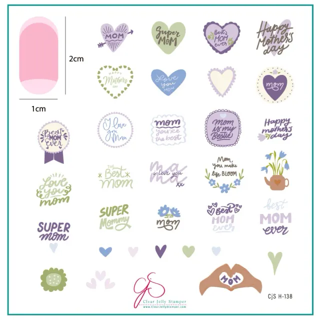 Clear Jelly Stamper Super Mom CjSH-138 stempelplade 8x8 cm