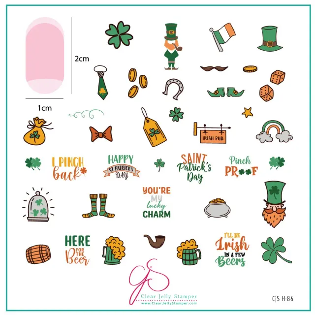 Clear Jelly Stamper CjSH-86 I Pinch Back stamping plate 8 cm