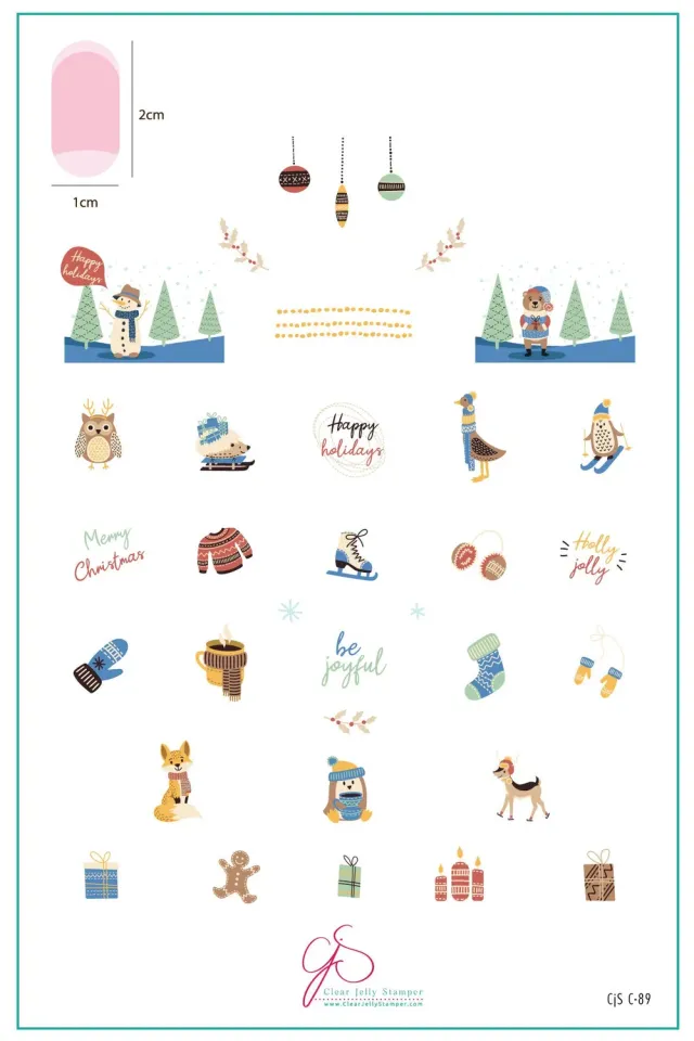 Clear Jelly Stamper Frosty Fun CjSC-89 stamping plade jul