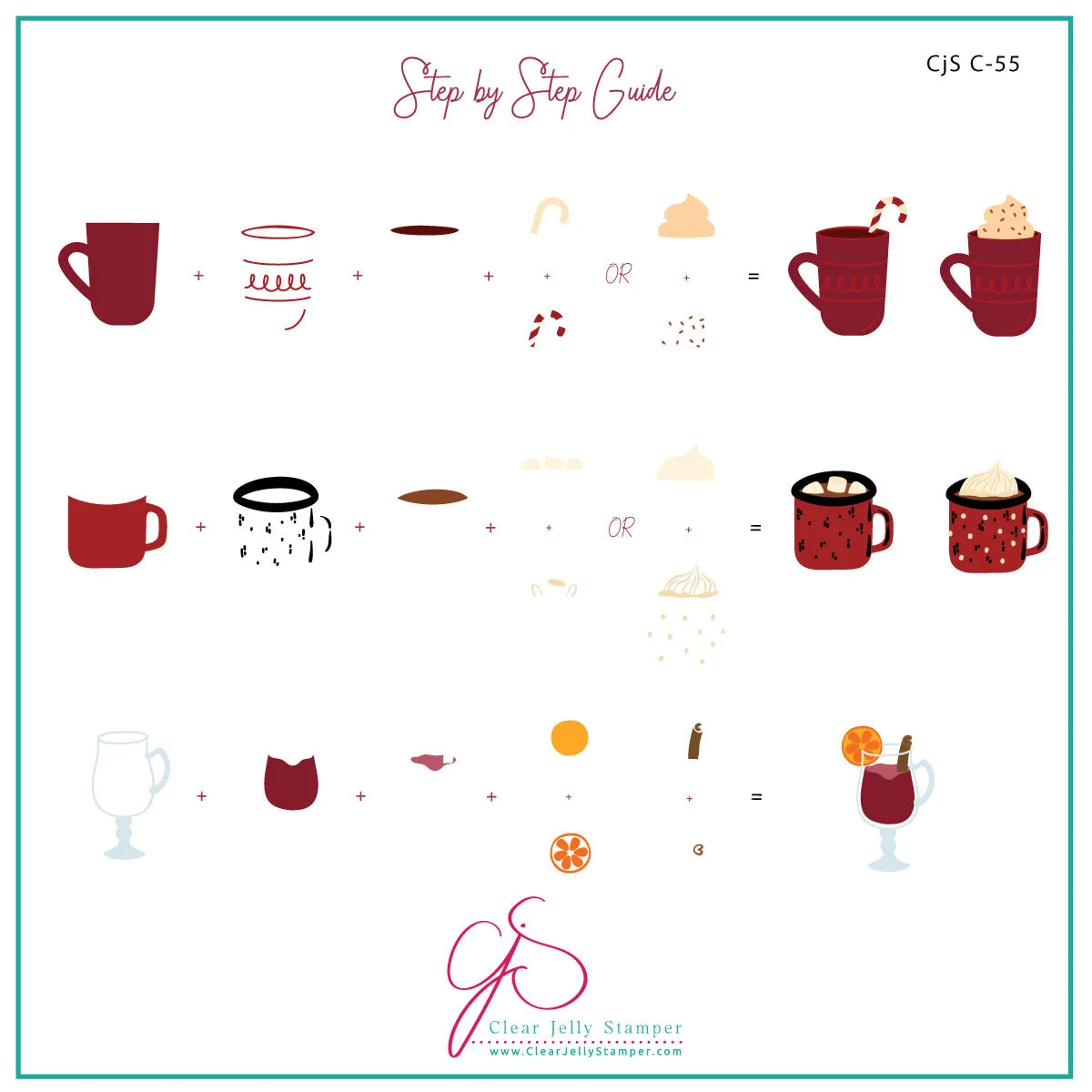 Clear Jelly Stamper Cozy Bevvys CjSC-55 stempelplade hygge
