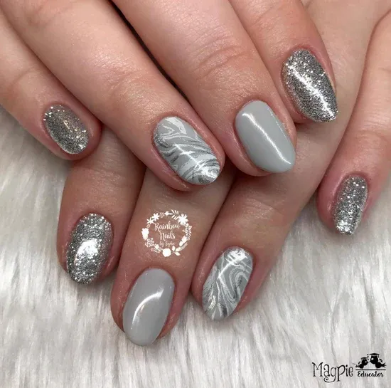 Indigo Nails Silvia glitter til negle fin sølvglimmer