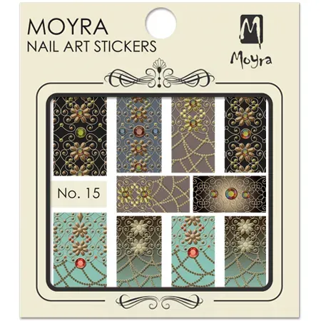 Moyra No. 15 nail art stickers vandmærker blomst
