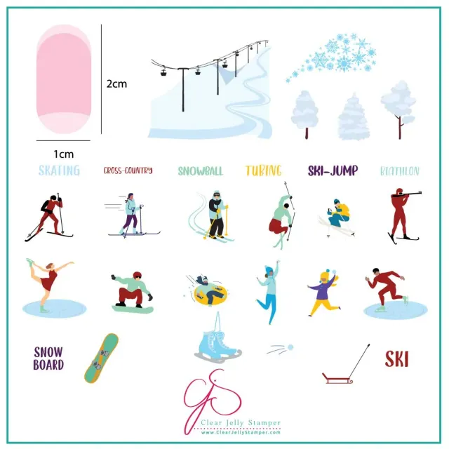 Clear Jelly Stamper CjS-179 Sporty Winter stempelplade
