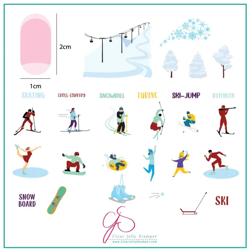 Clear Jelly Stamper CjS-179 Sporty Winter stempelplade