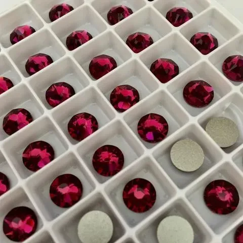 Beautystones Ruby neglekrystaller røde flat back sten