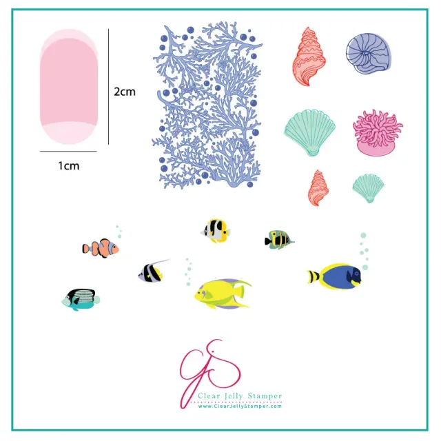 Clear Jelly Stamper LC-49 Underwater Tropical stampingplade 6x6 cm