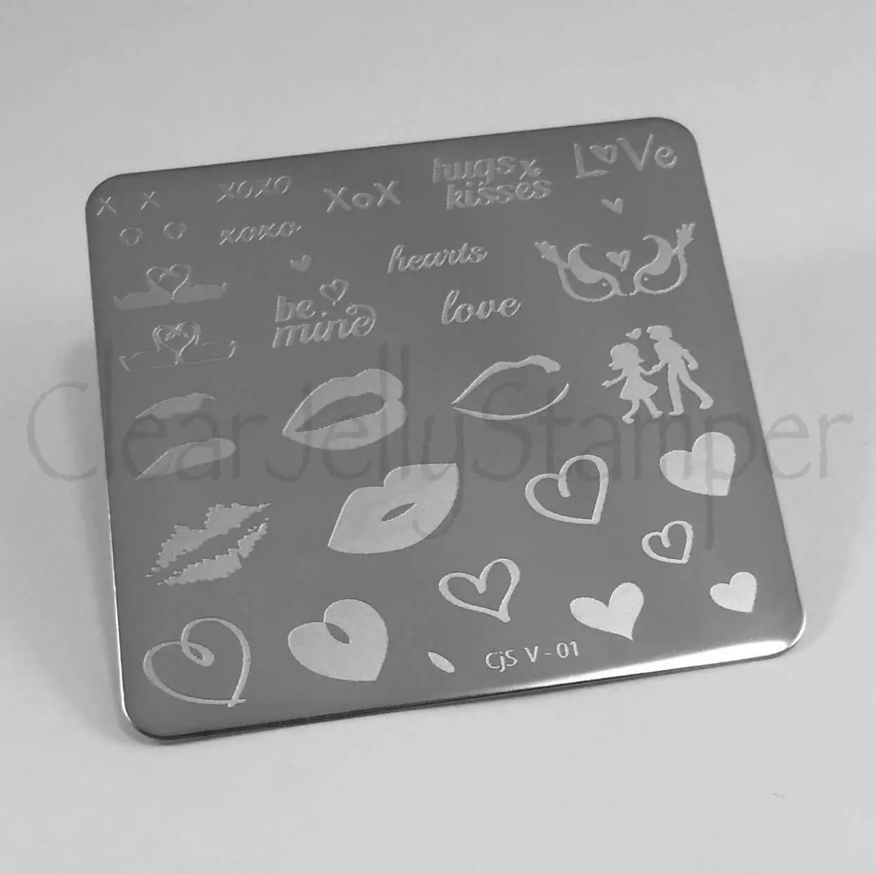 Clear Jelly Stamper CjSV-01 Luscious Lips negleplade 6x6 kærlighed
