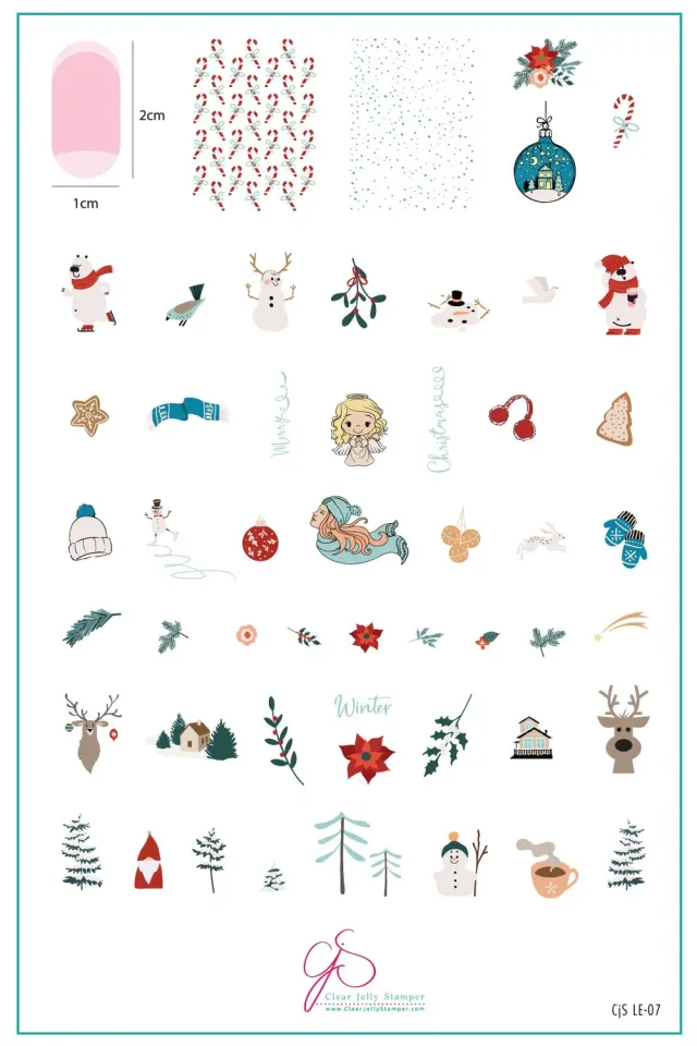 Clear Jelly Stamper LE-07 Frosty stamping plade vinter jul