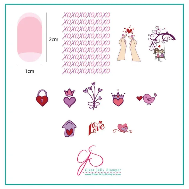 Clear Jelly Stamper XOXO CjSV-27 stampingplade 6x6 cm