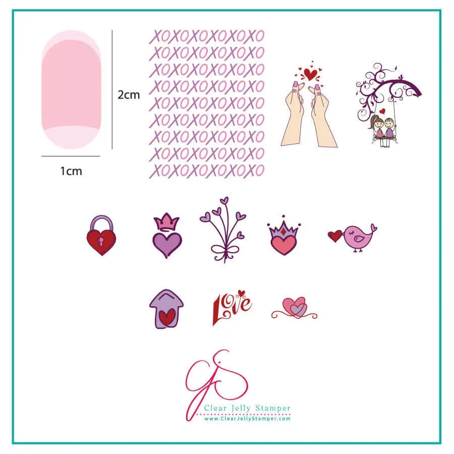 Clear Jelly Stamper XOXO CjSV-27 stampingplade 6x6 cm