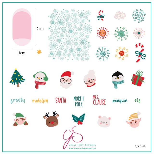 Clear Jelly Stamper Cast Christmas Cuties CjSC-62 stempelplade