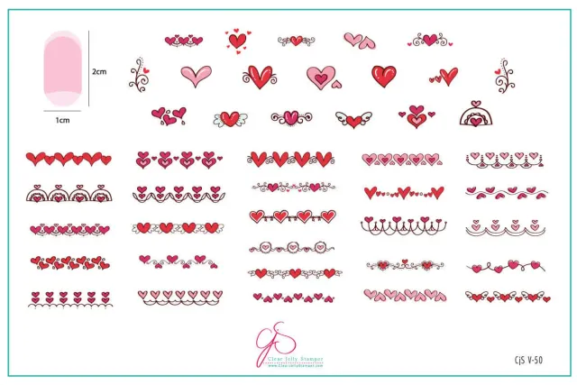 Clear Jelly Stamper CjSV-50 Love Connection stampingplade hjerter
