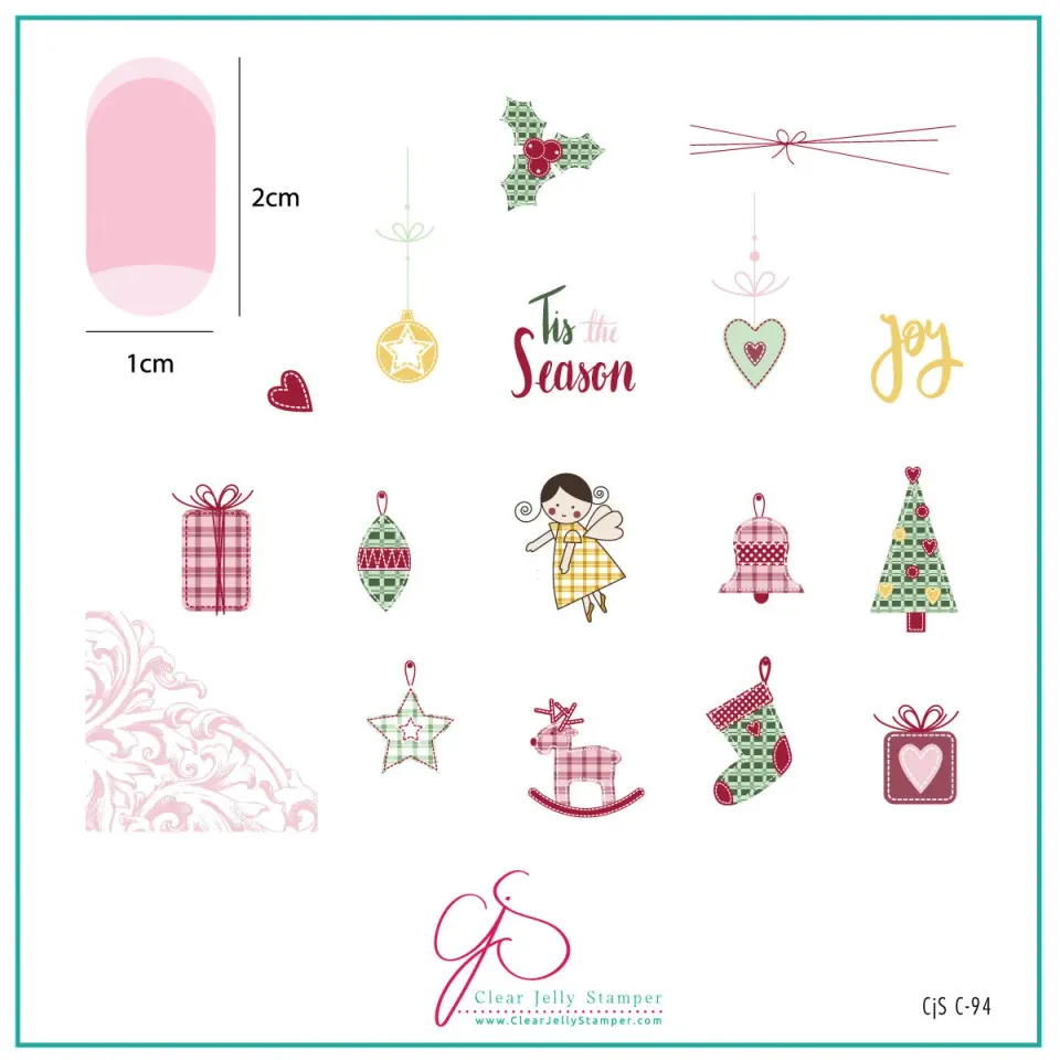 Clear Jelly Stamper Tis the Season CjSC-94 stampingplade 8x8 jul