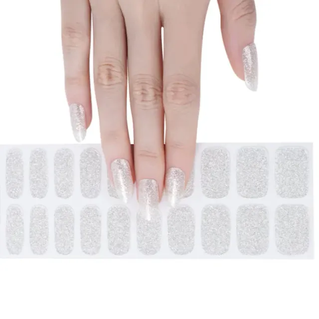 Clear Jelly Stamper Gel-ly Wraps 87 negle wraps sølvglitter
