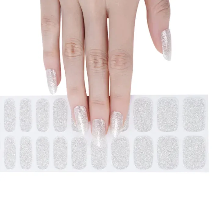 Clear Jelly Stamper Gel-ly Wraps 87 negle wraps sølvglitter