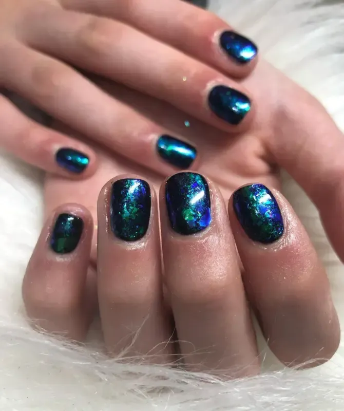 Indigo Nails Perriwinkle negleflakes i blå