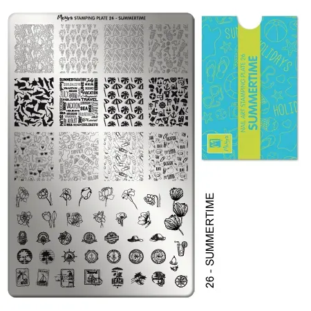 Moyra 26 Summertime stampingplade til negledesign