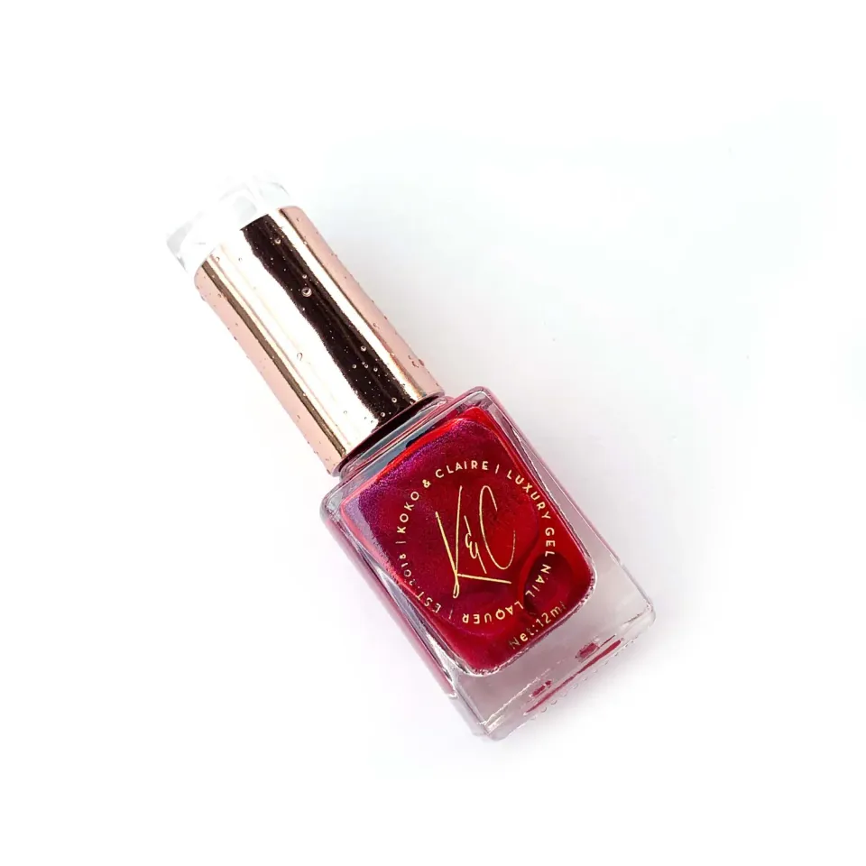 Clear Jelly Stamper KoKo & Claire Ink Raspberry nail ink metallisk rød