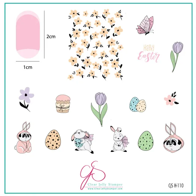 Clear Jelly Stamper CjSH-110 Tulip Tails stampingplade 8x8