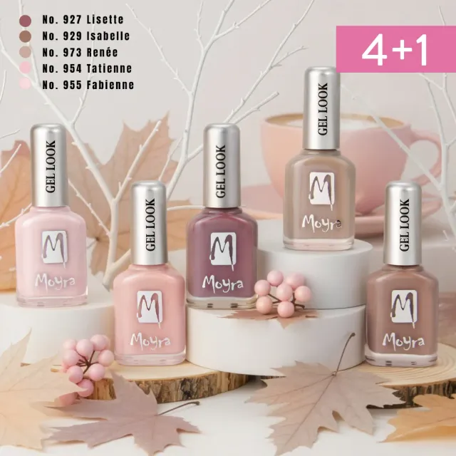Moyra Gel Look Autumn Latte neglelak 5x12 ml