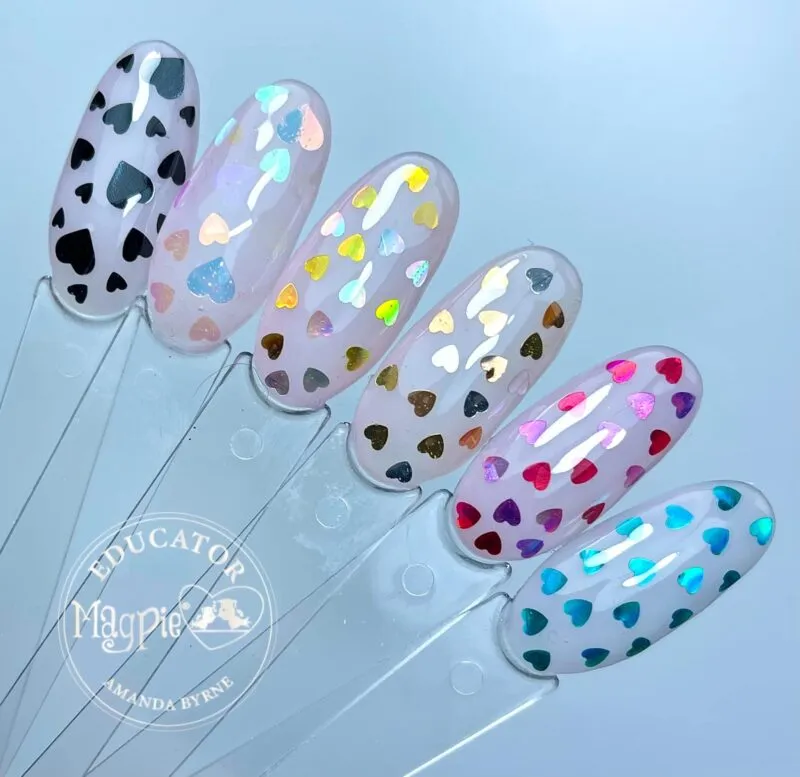 Beautystones Hearts neglepynt iridescent hjerter til negle