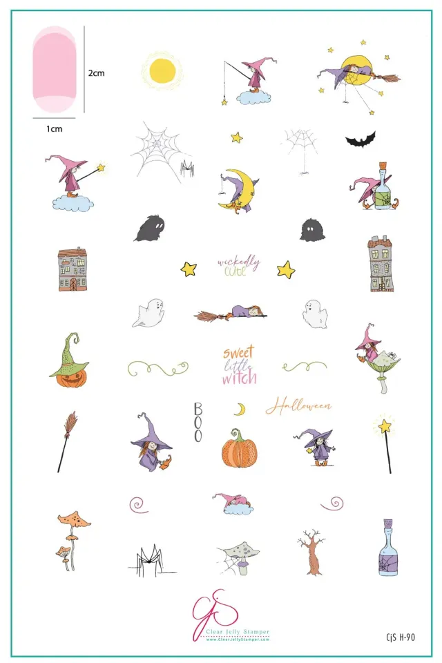Clear Jelly Stamper Sweet Little Witch CjSH-90 stampingplade halloween