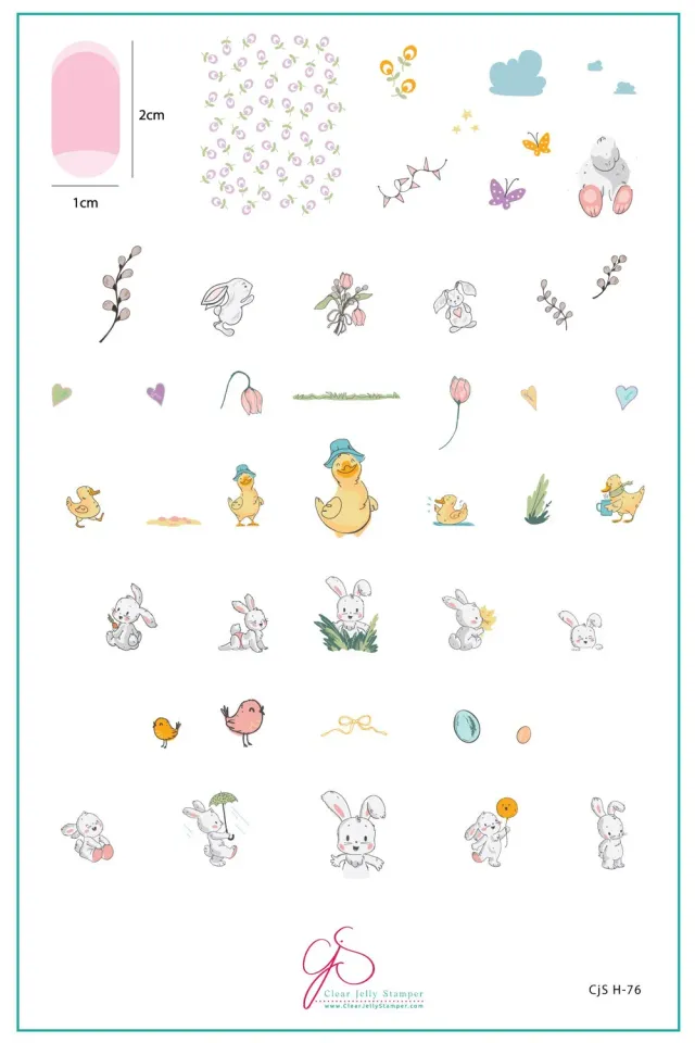 Clear Jelly Stamper Fuzzy Easter CjSH-76 stampingplade 14,5x9,5 påske