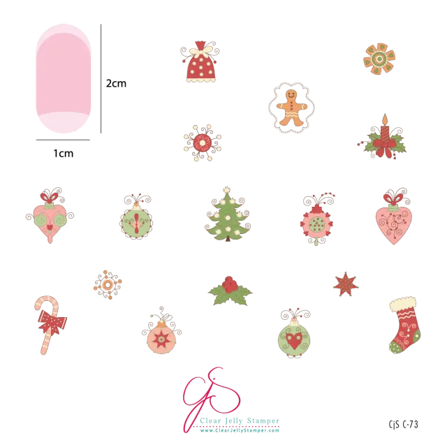 Clear Jelly Stamper CjSC-73 Ornate Ornaments stempelplade jul