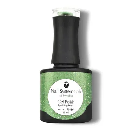 Mline Beauty 028 Sparkling Pear gellak grøn glitter 15 ml