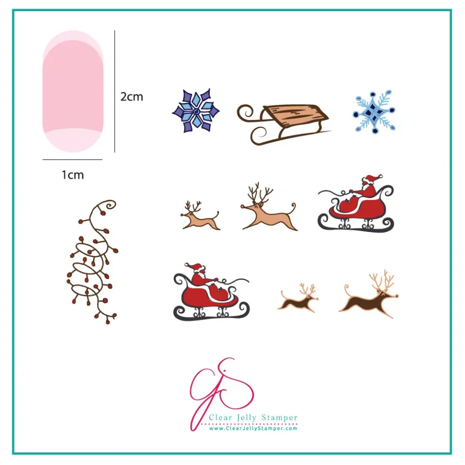 Clear Jelly Stamper CjSC-04 Santa's Sleigh stamping plade 6x6