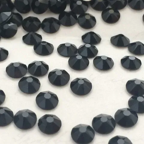 Beautystones Jet neglekrystaller flat back sort