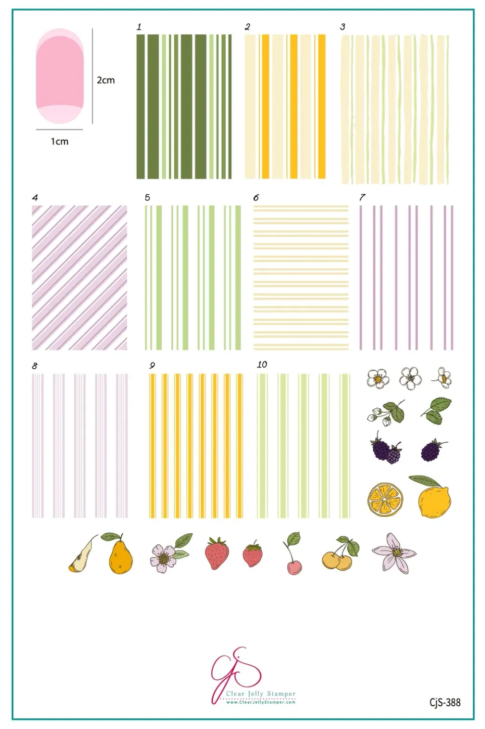 Clear Jelly Stamper CjS-388 Cabana Stripes stampingplade 14x9