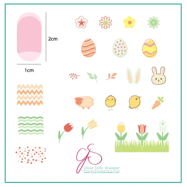 Clear Jelly Stamper Easter 2 CjSH-07 stempelplade 6x6 cm påske