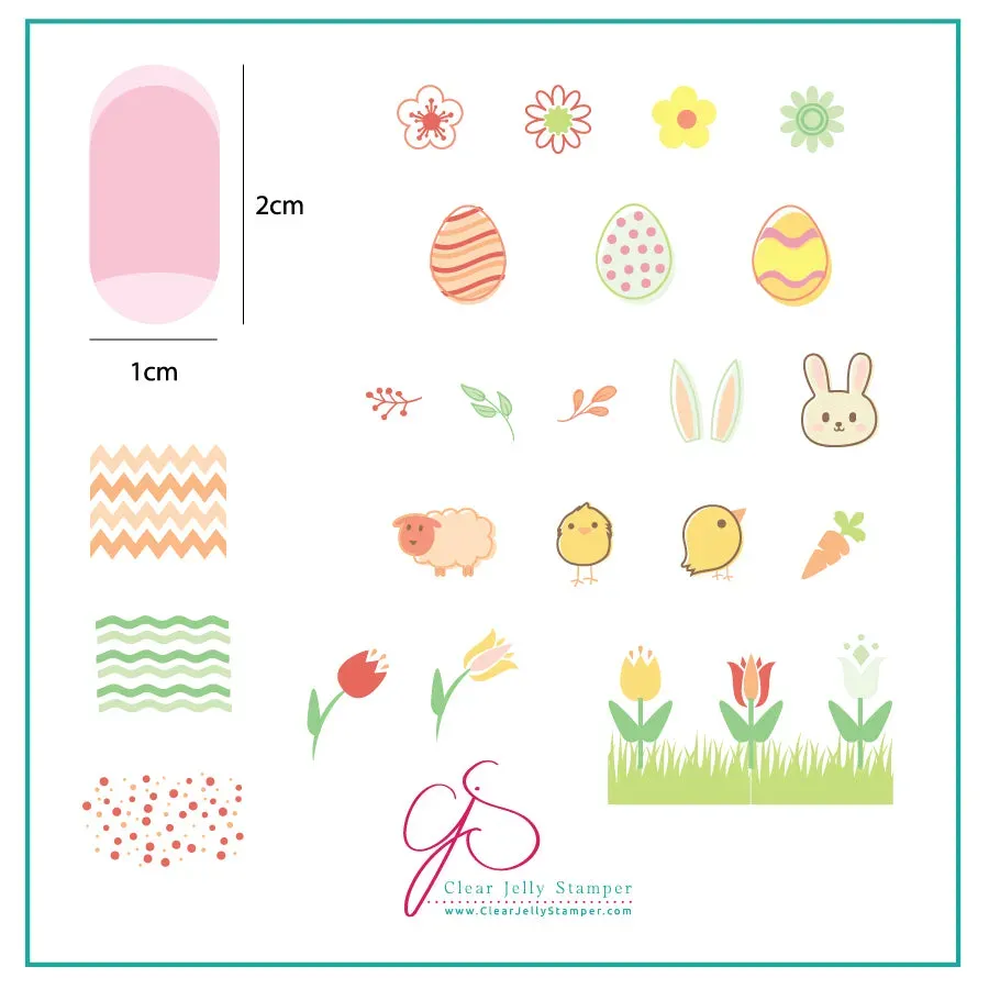 Clear Jelly Stamper Easter 2 CjSH-07 stempelplade 6x6 cm påske