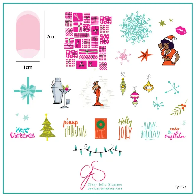 Clear Jelly Stamper CjSC-76 stamping plade jul pin-up