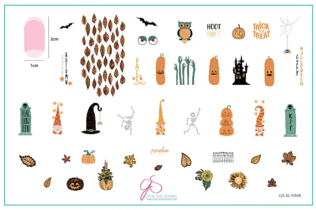 Clear Jelly Stamper CjS XL-FOUR stampingplade halloween