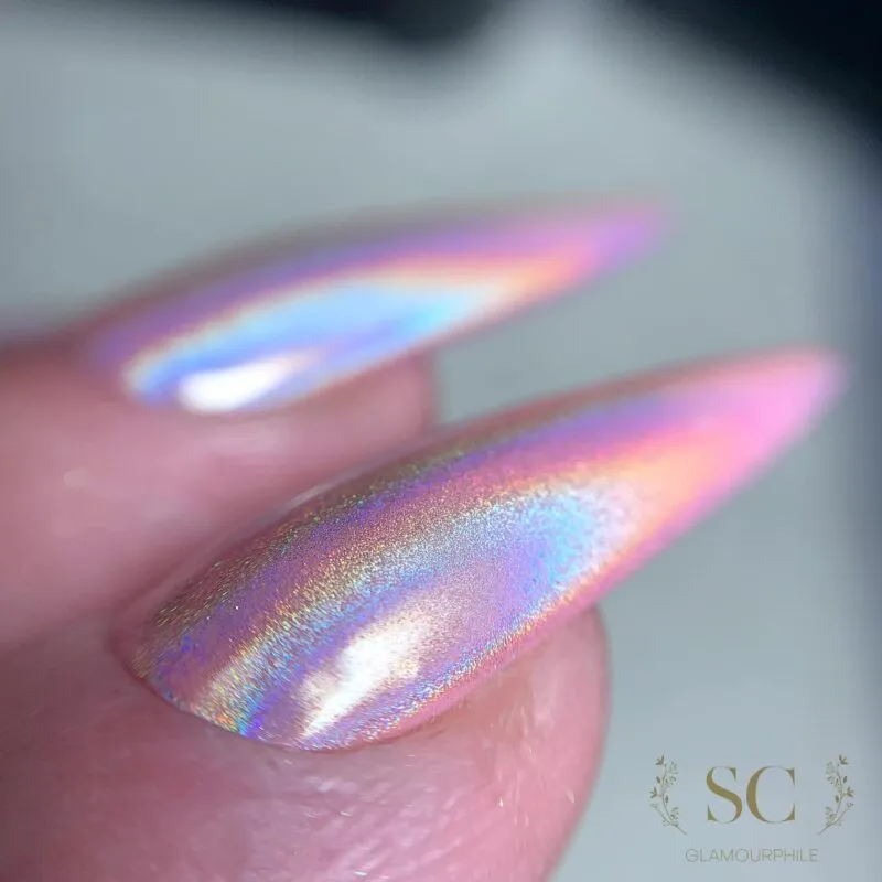 Indigo Nails Aurora Unicorn chrome pulver