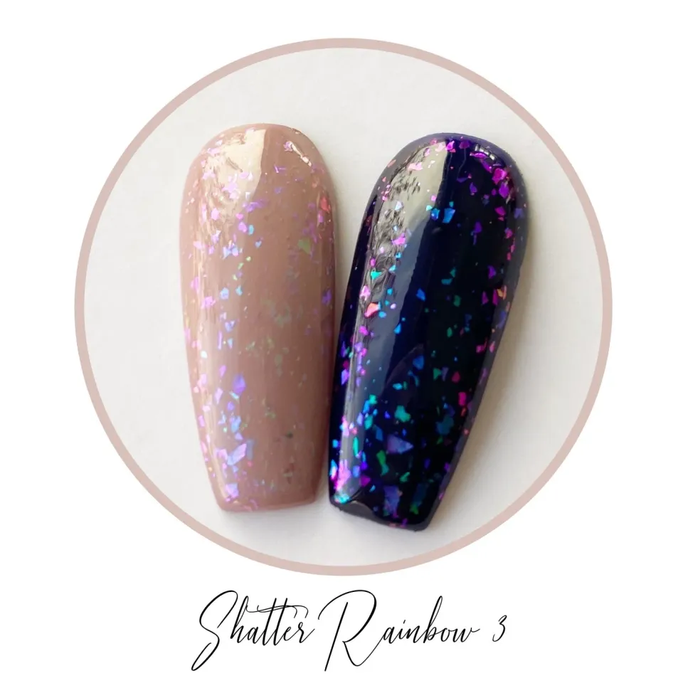 Clear Jelly Stamper Shatter Rainbow 3 gel topcoat 12 ml