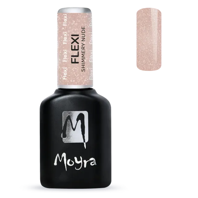 Moyra Flexi coloured gel polish base Shimmery Nude 10 ml