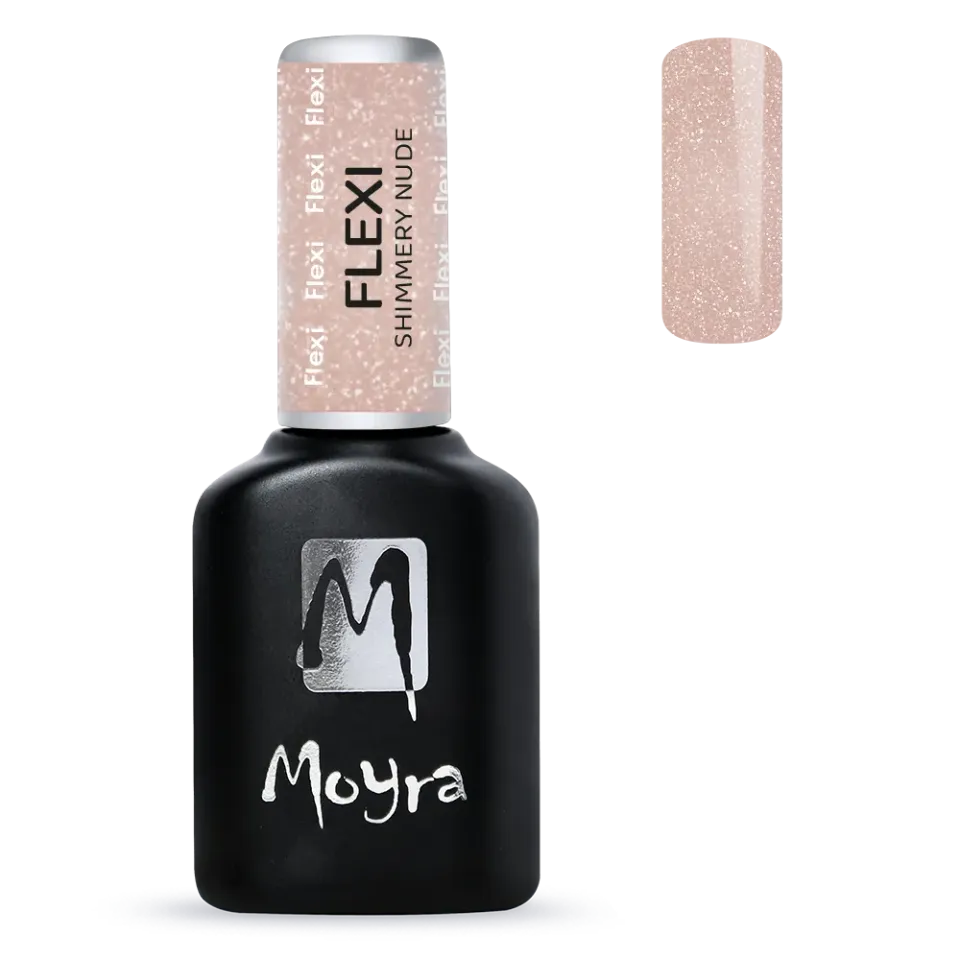 Moyra Flexi coloured gel polish base Shimmery Nude 10 ml