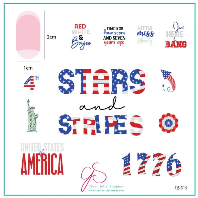 Clear Jelly Stamper CjS-315 Stars & Stripes stempelplade