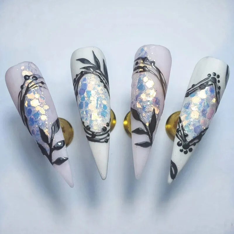 Indigo Nails Beautystones Flossy Hexagons neglitter stor