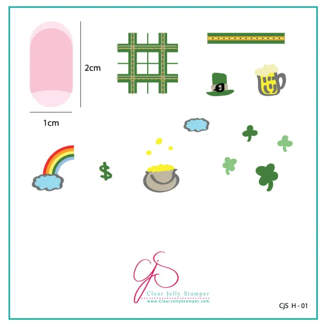 Clear Jelly Stamper CjSH-01 Saint Pats stampingplade Pot of Gold