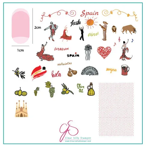Clear Jelly Stamper CjSLC-64 Viva Espana stempelplade 8x8 cm