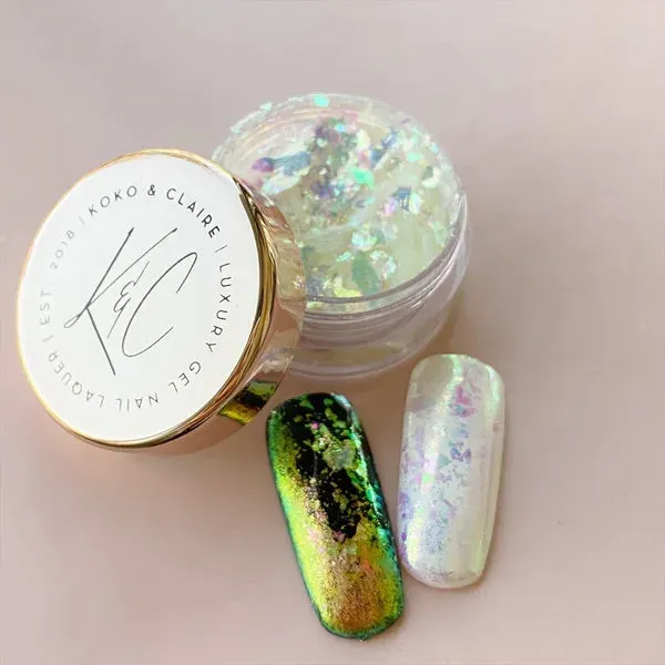 Clear Jelly Stamper Earth krom pigment chameleon flakes