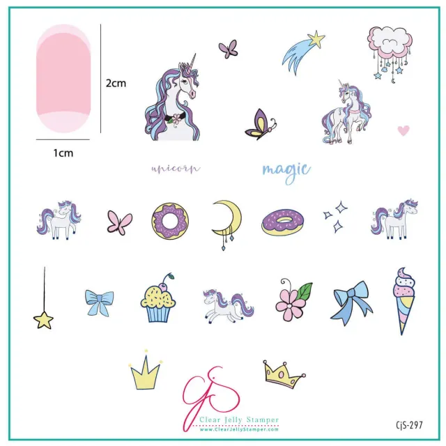 Clear Jelly Stamper CjS-297 stampingplade Unicorn Magic 8x8 cm