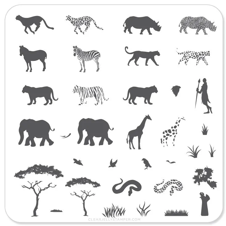 Clear Jelly Stamper CjS-15 Out of Africa stempelplade